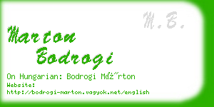 marton bodrogi business card